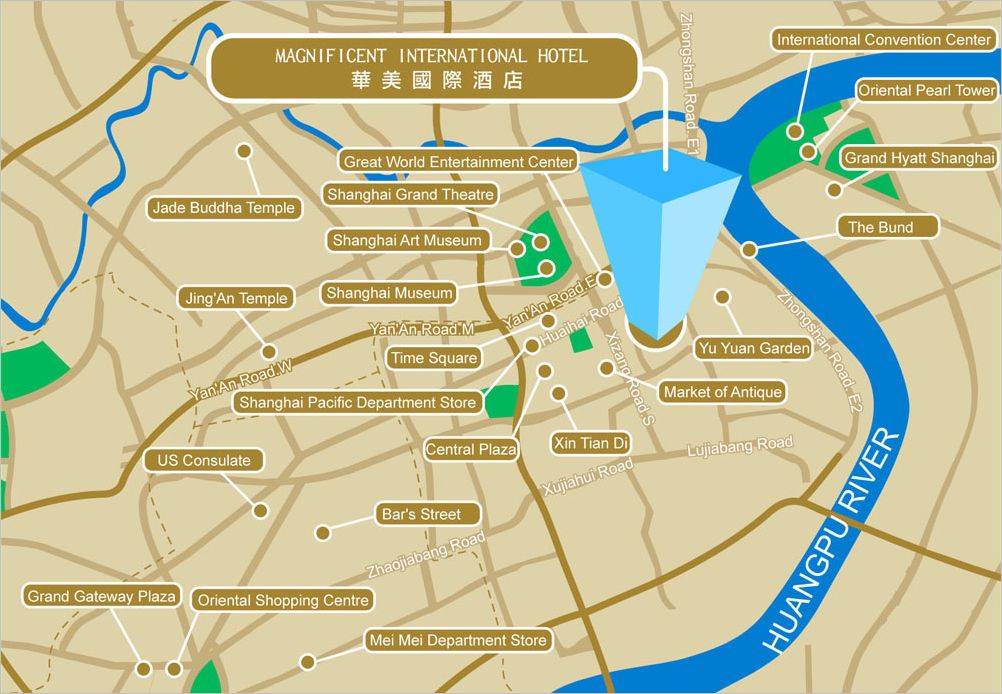 map Magnificent Hotel Shanghai